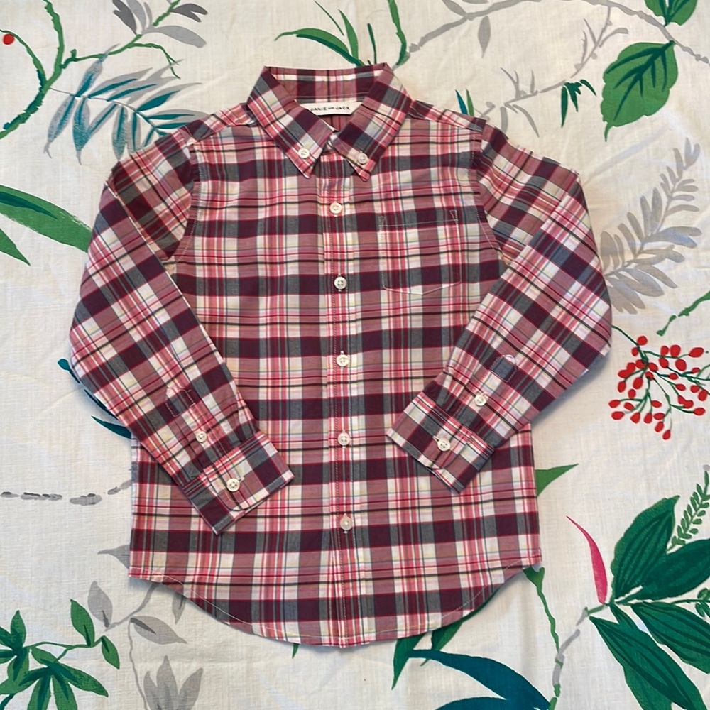 Janie and Jack plaid button down size 4